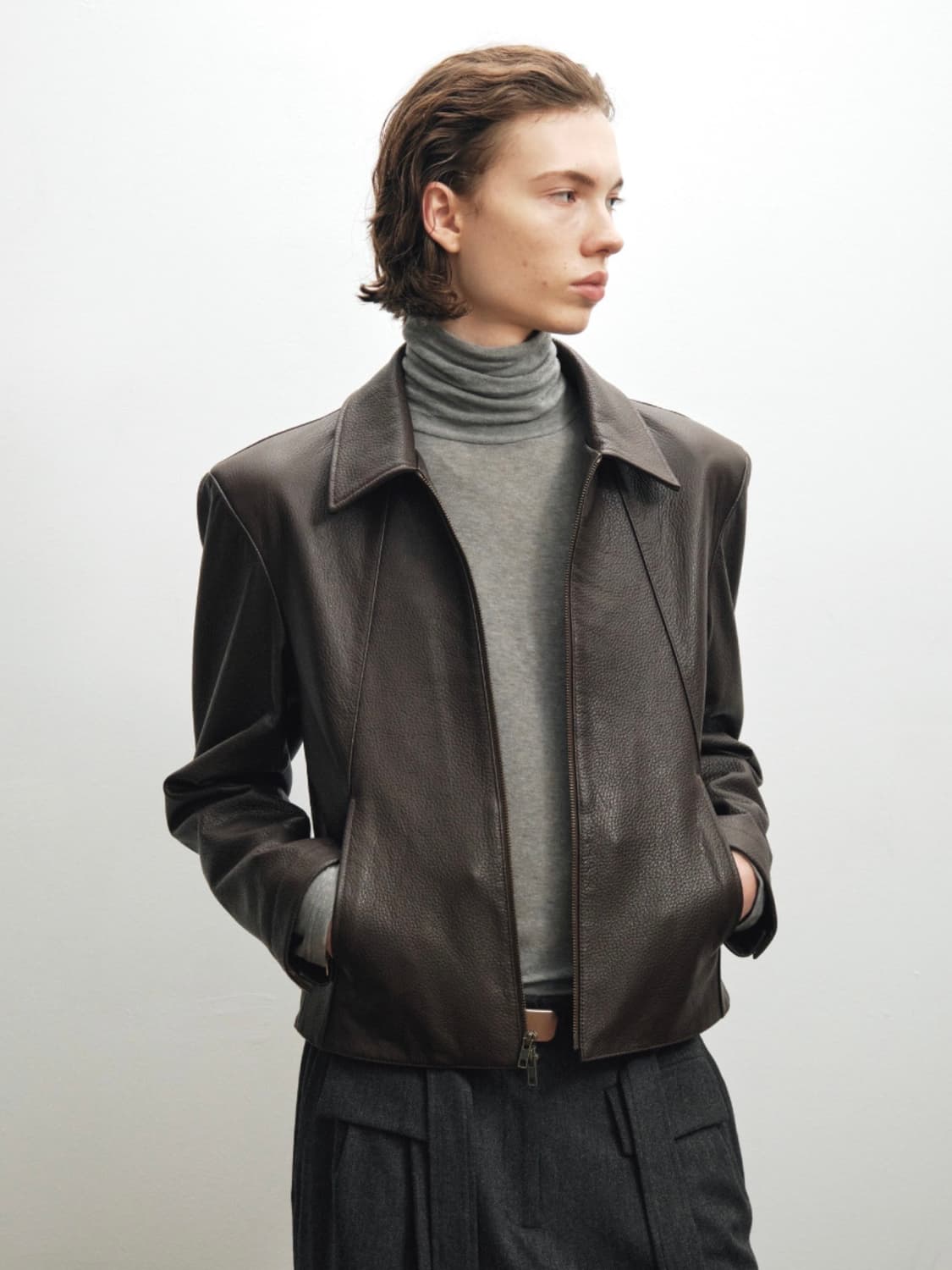 [52] 노이어 고트 슈렁큰 레더 가죽 자켓 상품이미지3