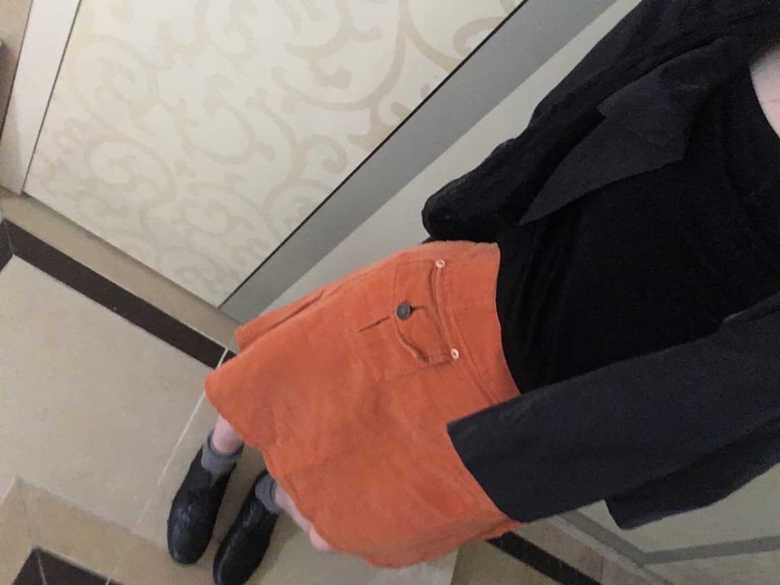 Vintage orange A-line pocket skirt 상품이미지3