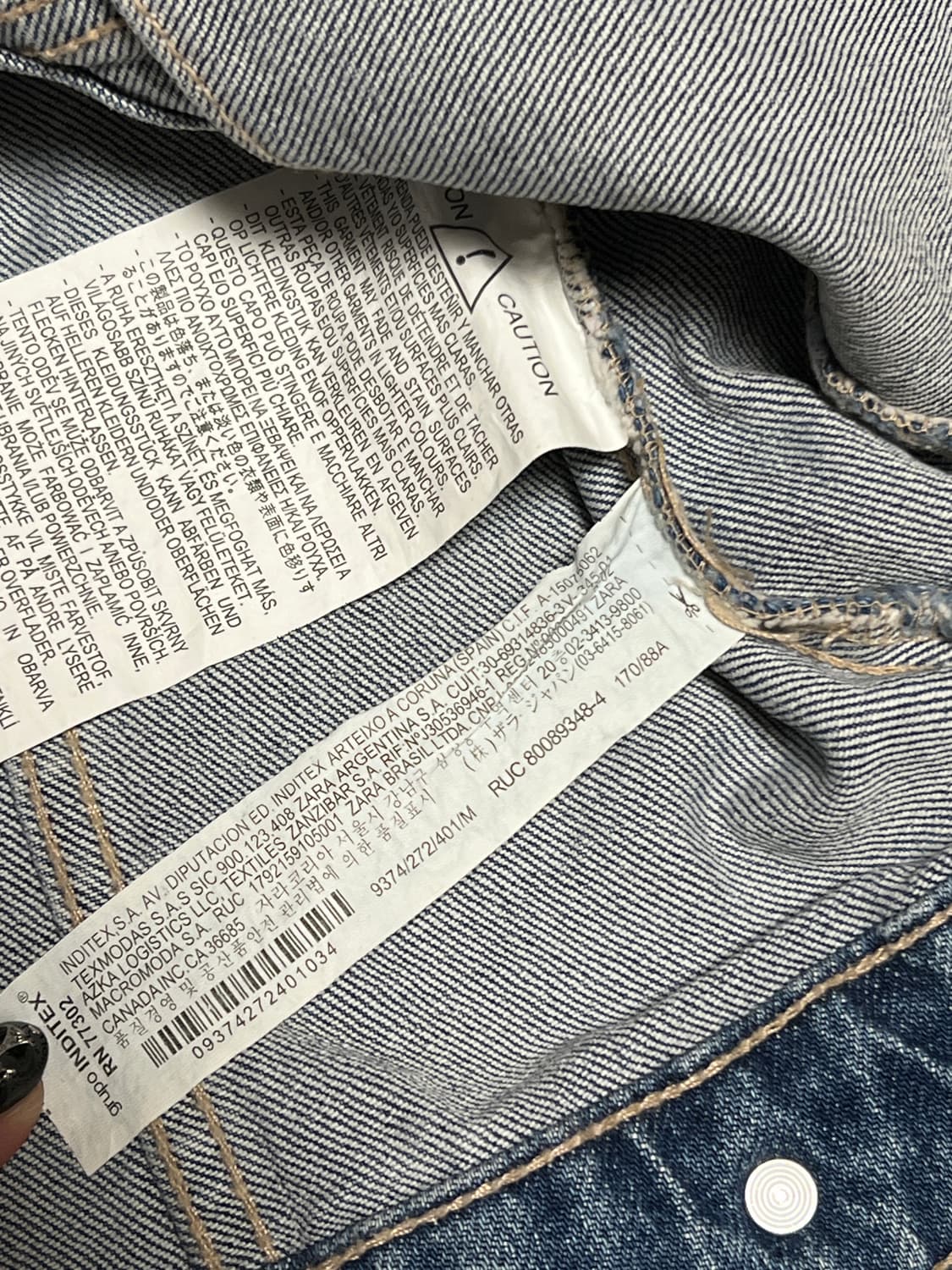 자라 크롭 청자켓 M 상품이미지5