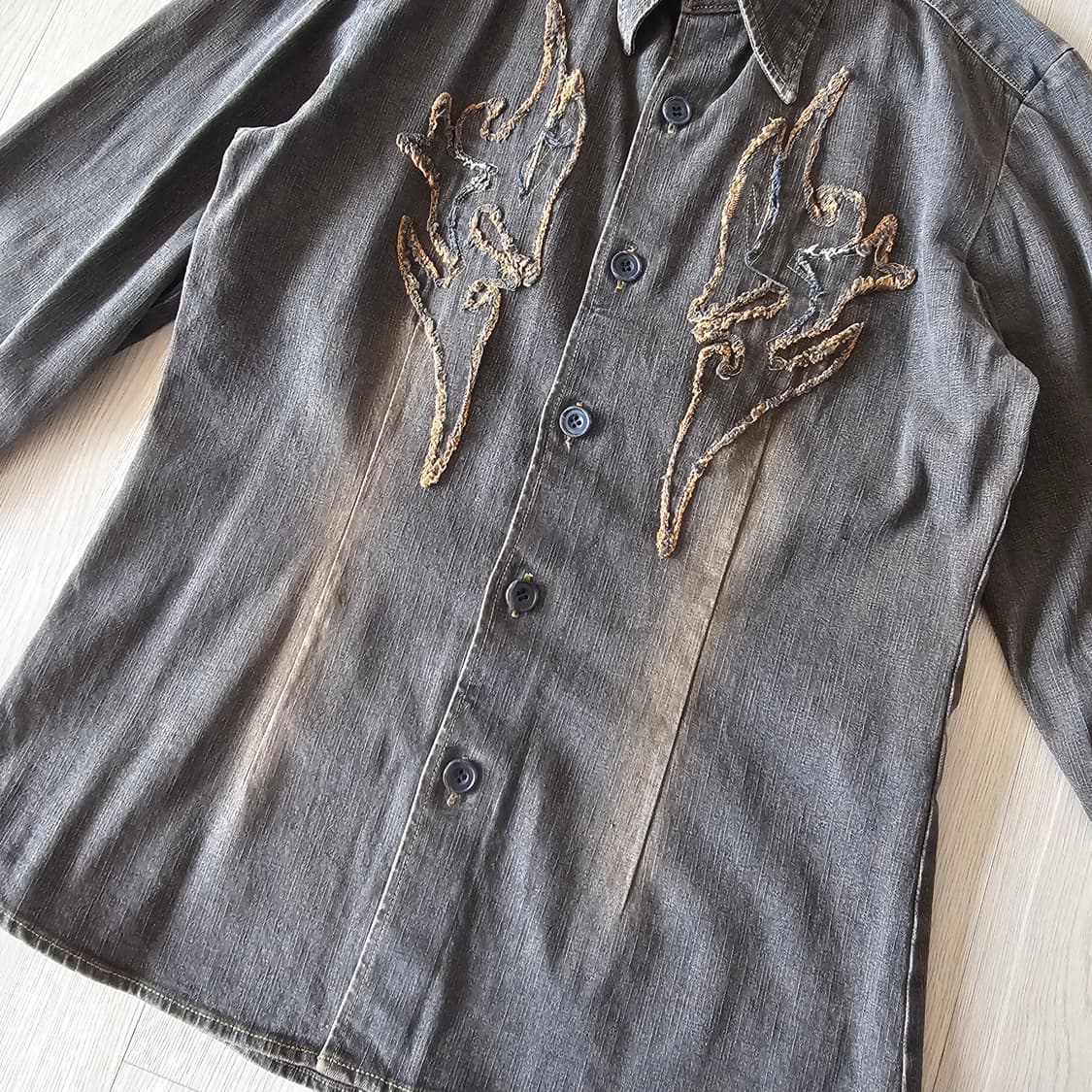 우먼 M ) 토네이도 마트 웨스턴 패턴 셔츠 자켓 셔켓 브라운 상품이미지5