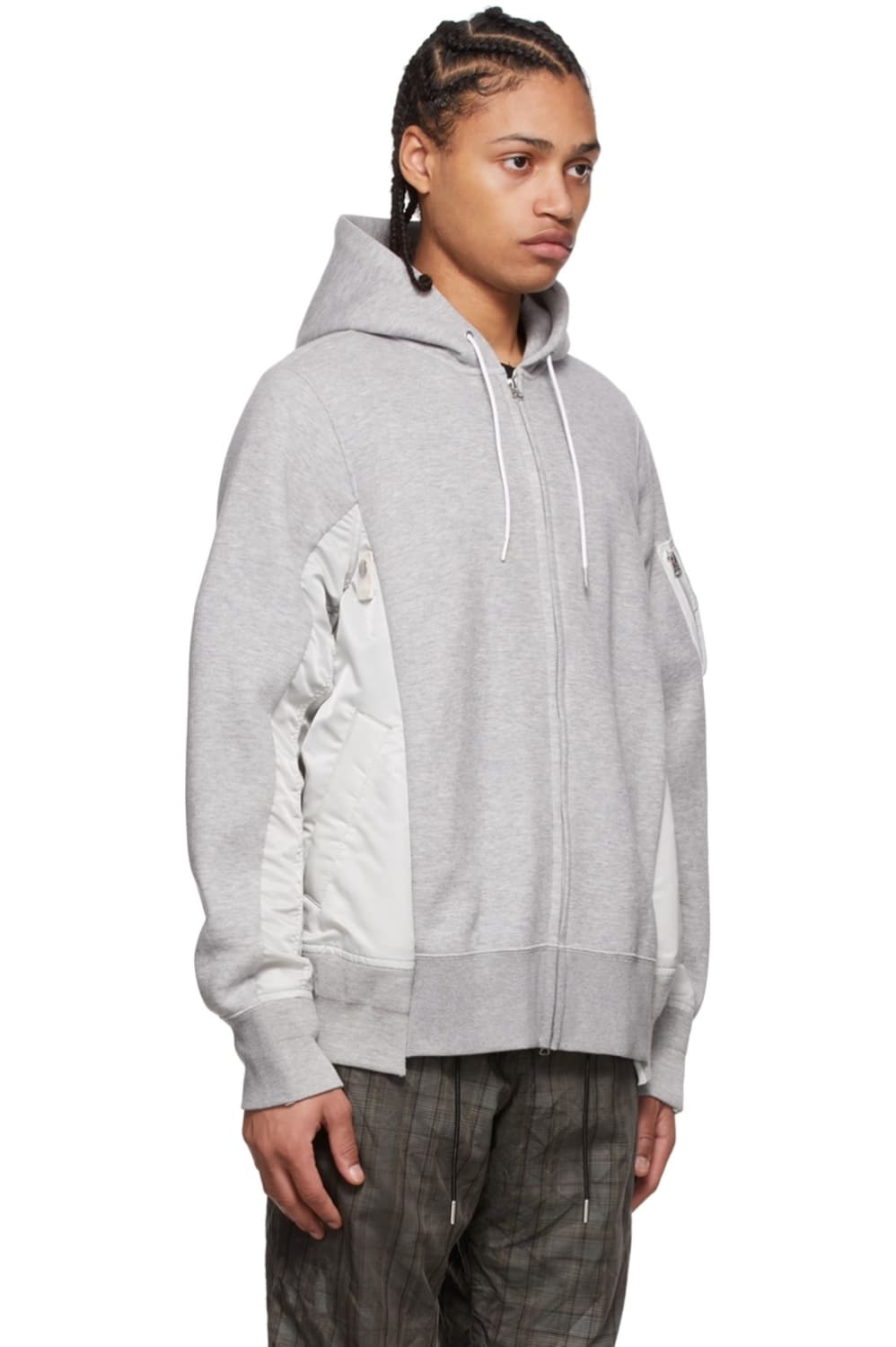 사카이 나일론 믹스 후드 집업 3사이즈 상품이미지1