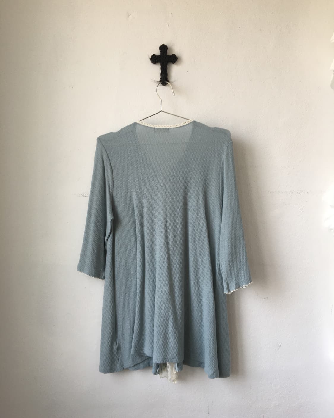 Lace trimming knit cardigan 상품이미지3
