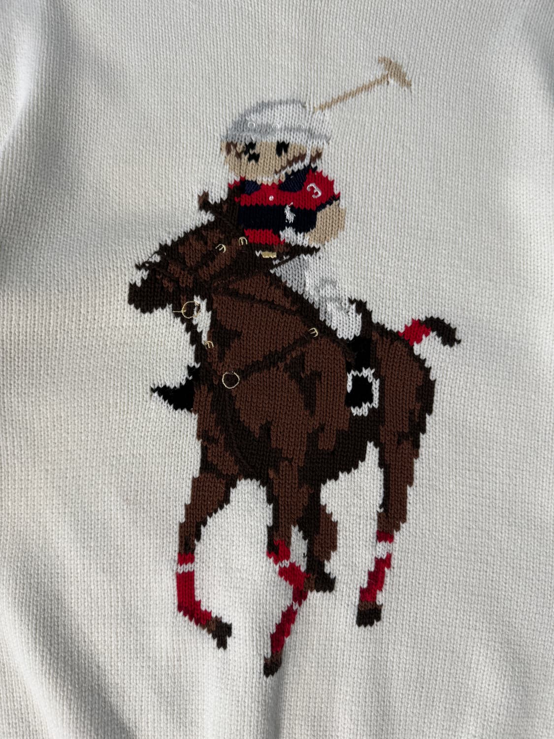 폴로 랄프로렌 루즈핏 신형 폴로베어 화이트 코튼 니트 상품이미지3