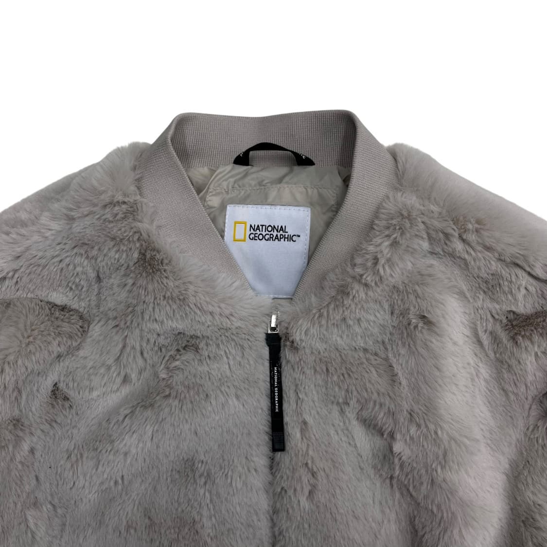 네셔널지오그래픽 아이보리 사이드로고 퍼 집업 S 상품이미지4