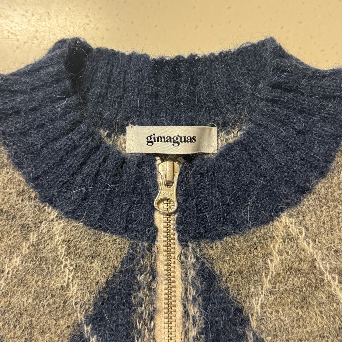gimaguas 기마구아스 앨리스 아가일 집업 니트 가디건 자켓 XS 상품이미지6