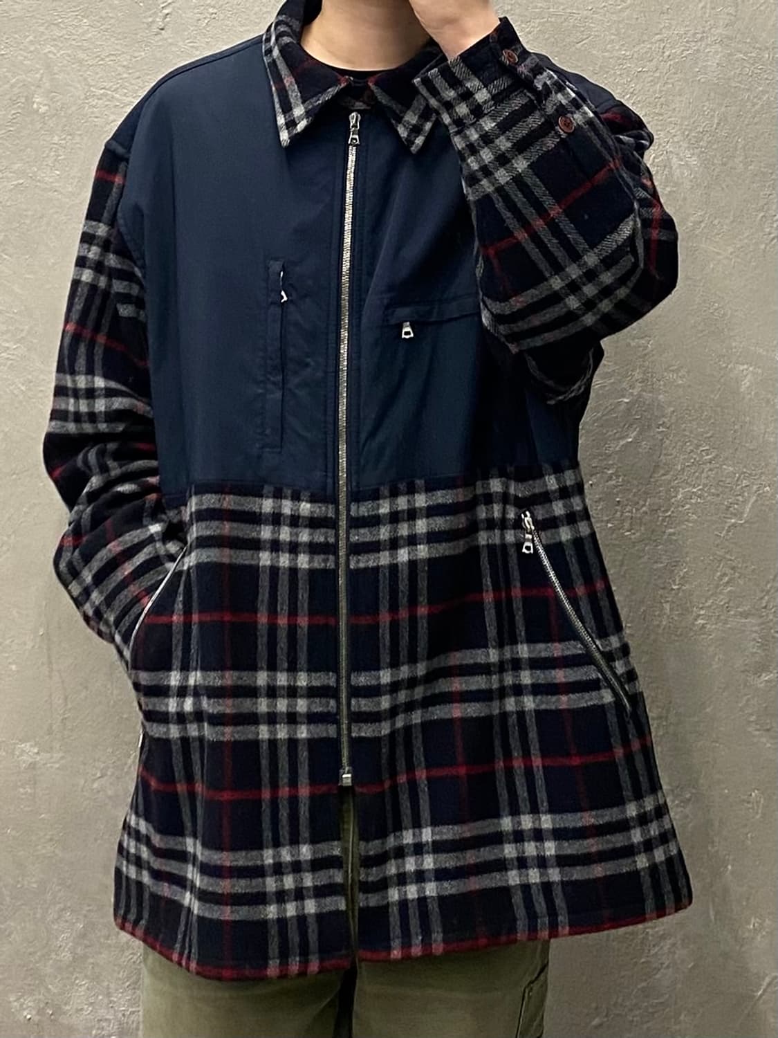 [105] 90s Faconnable 파소나블 아카이브 체크 집업 자켓 상품이미지9