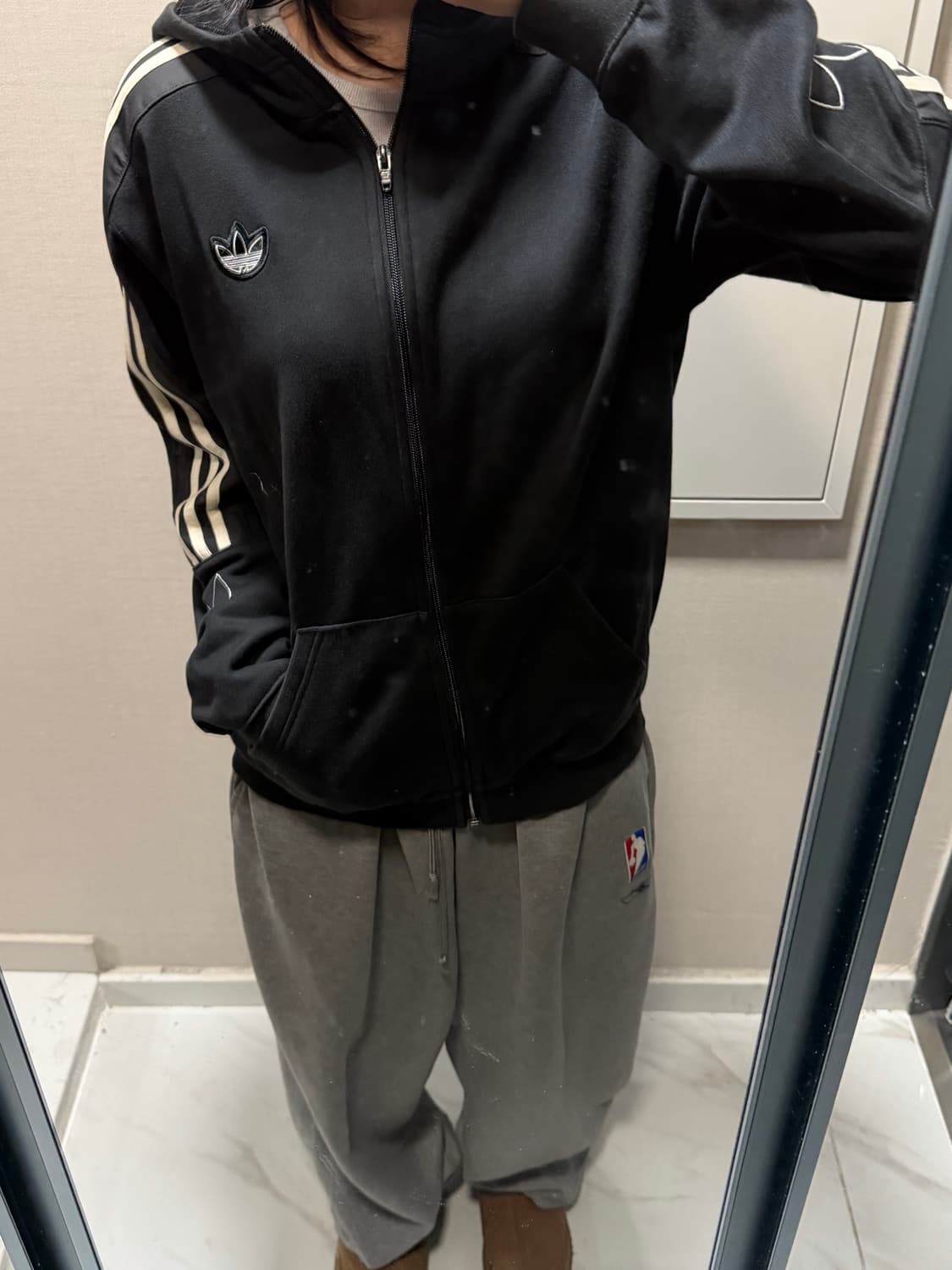 아디다스 블랙 후드집업 L 상품이미지1