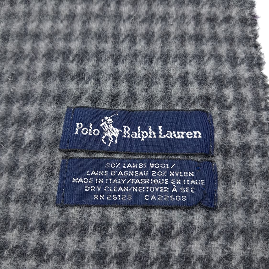 MX425 폴로 이태리판 램스울 양면 하운드투스 차콜 머플러 목도리 상품이미지4