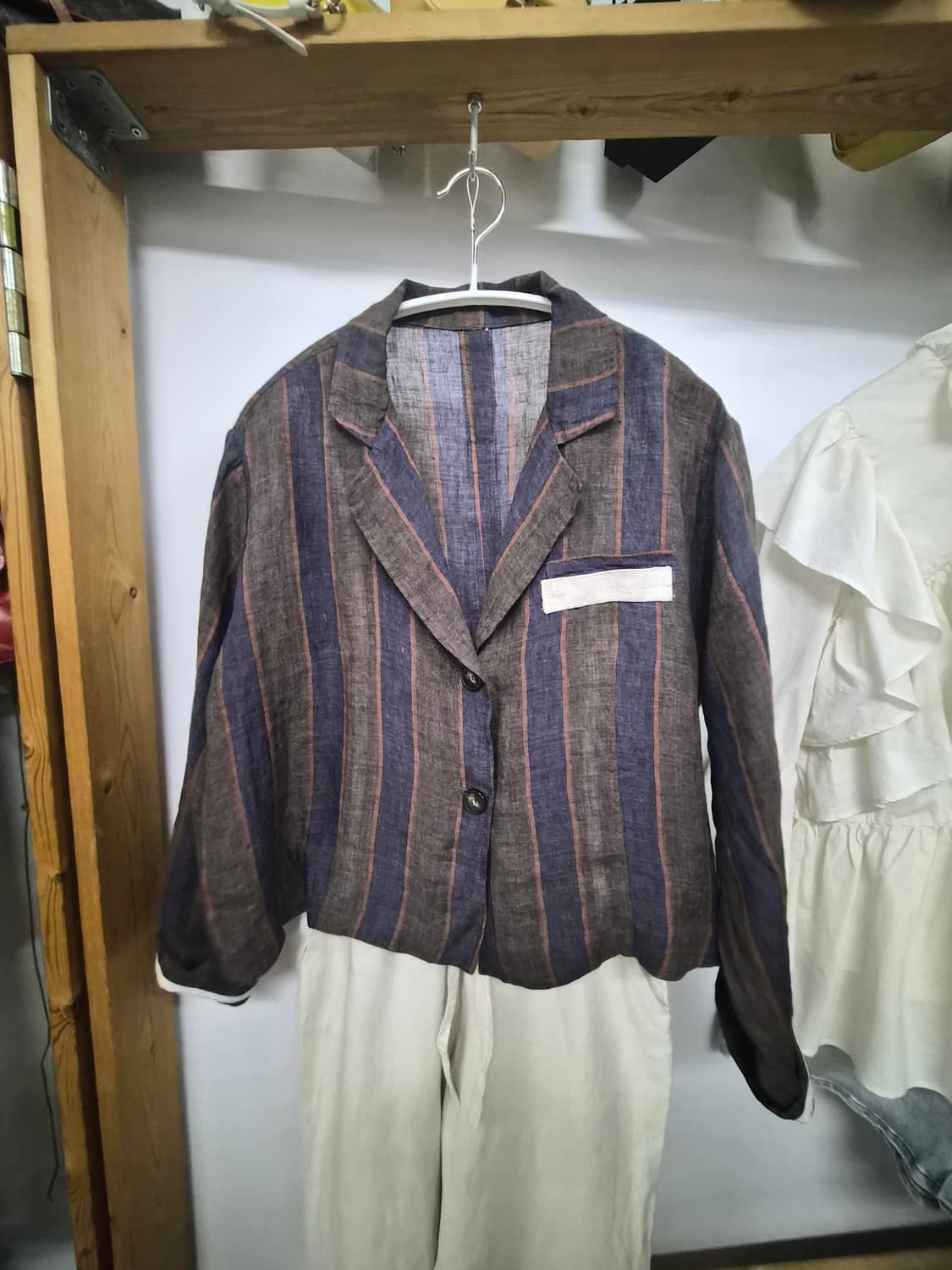 편집샾 루즈핏 린넨자켓. 도나카란 린넨배기팬츠 상품이미지2