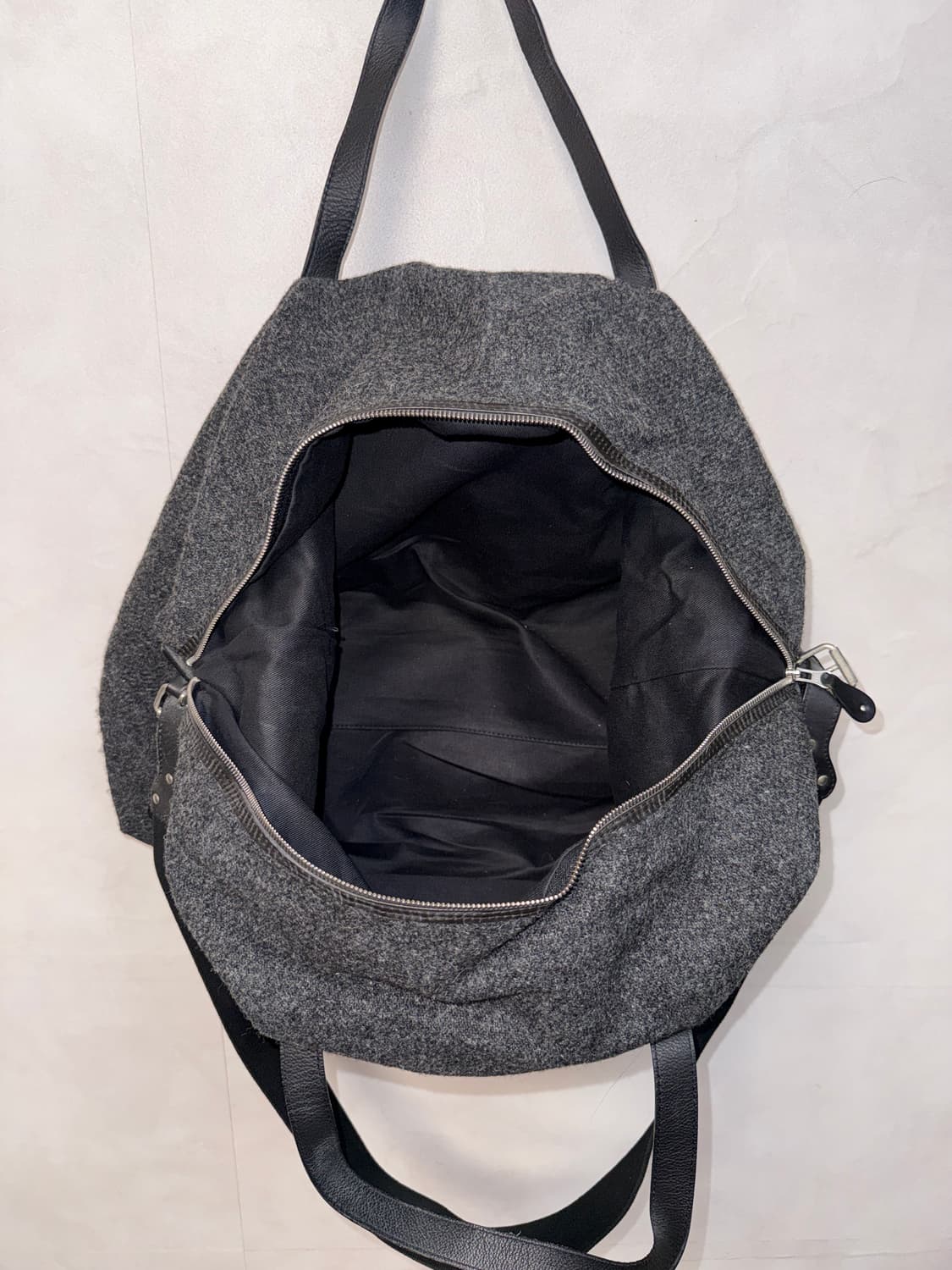 Bill Amberg charcoal wool big boston bag 상품이미지5