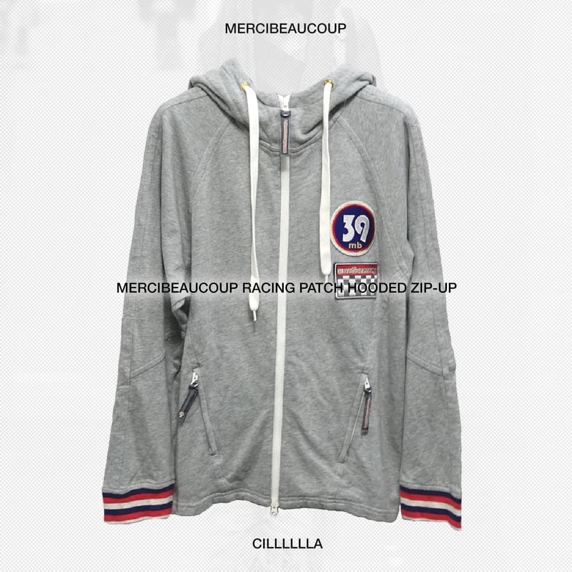 mercibeaucoup 메르시보꾸 레이싱 패치 후드집업 상품이미지1