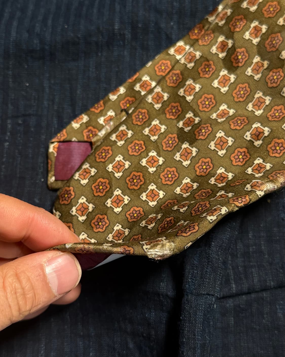 Aquascutum 플라워 패턴 실크 타이 상품이미지5