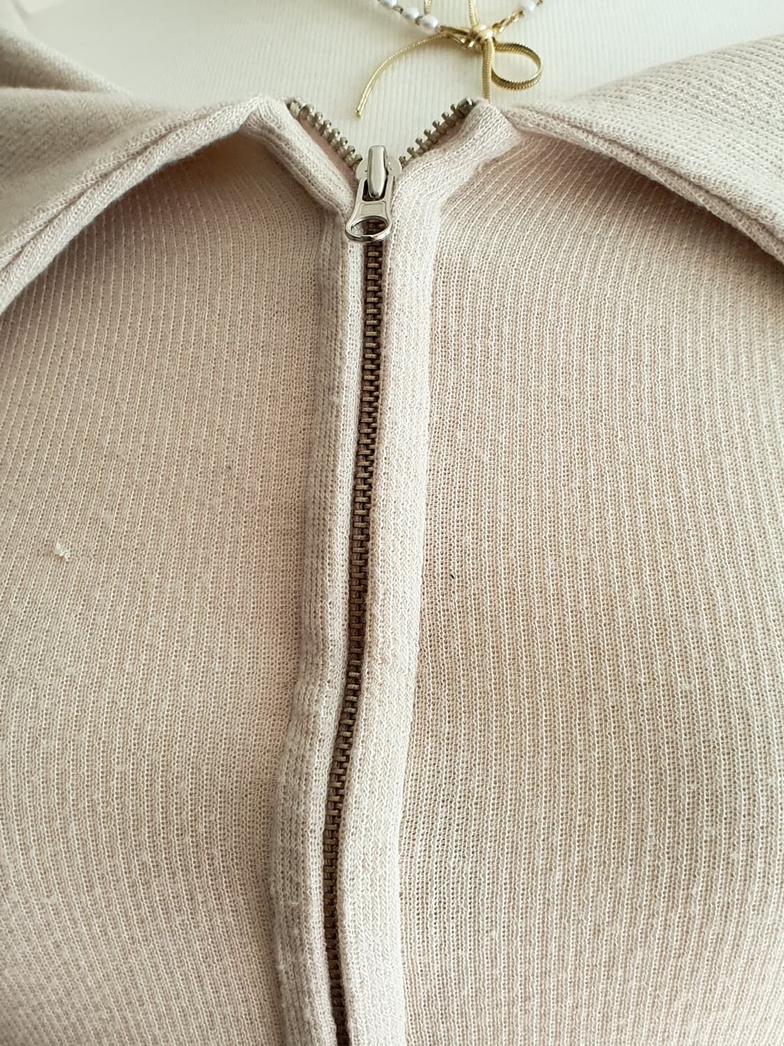 [빈티지] 오프숄더 집업 니트 가디건 상품이미지2