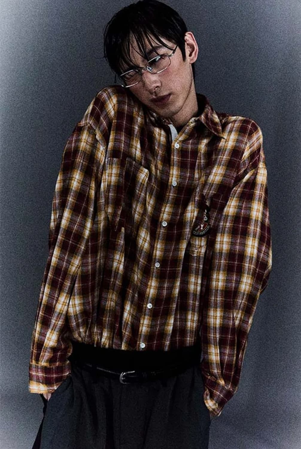 오디너리피플 레드 브라운 체크 셔츠 상품이미지1