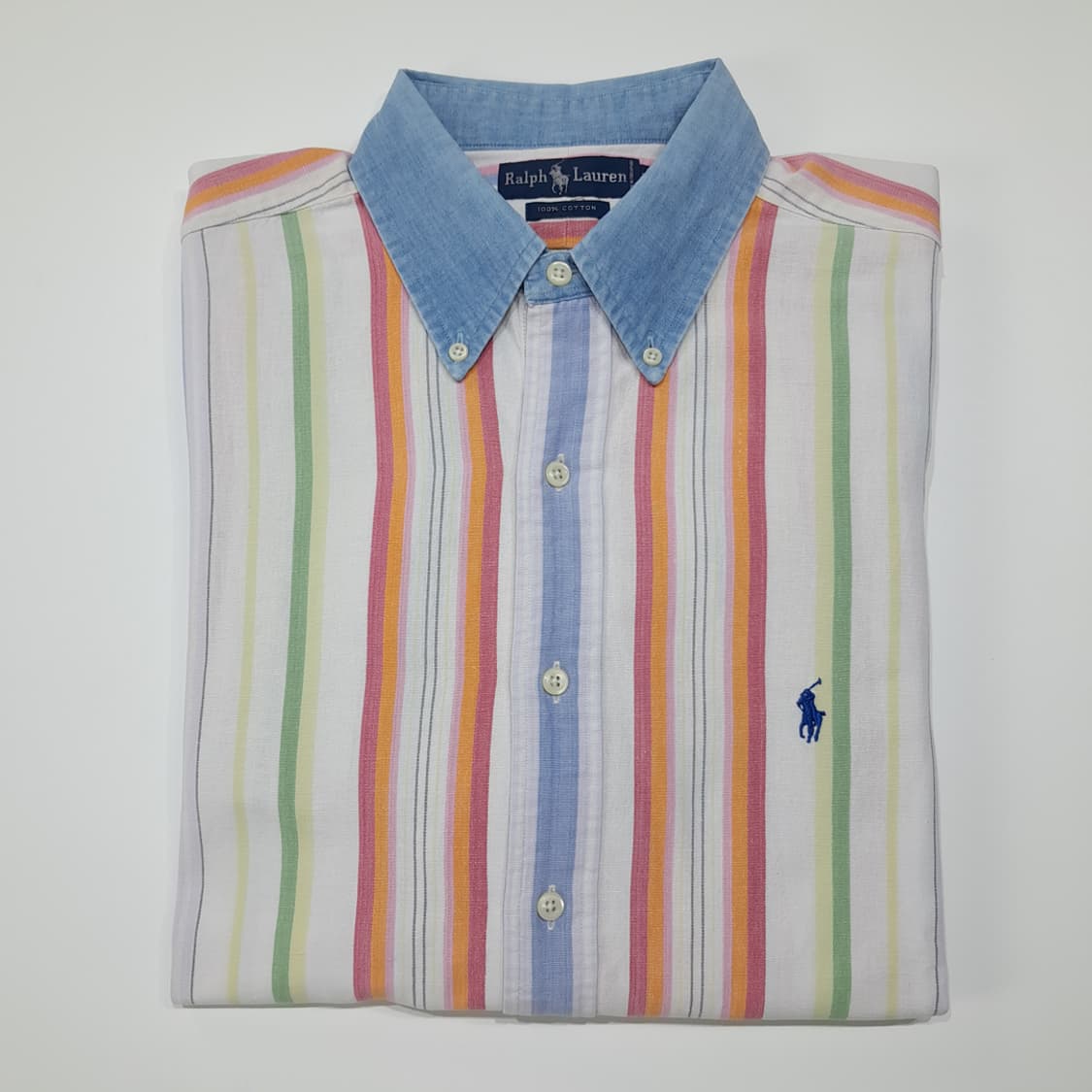 CL916 L 폴로 80s 싱가포르판 멀티스트라이프 샴브레이 셔츠 남방 상품이미지7