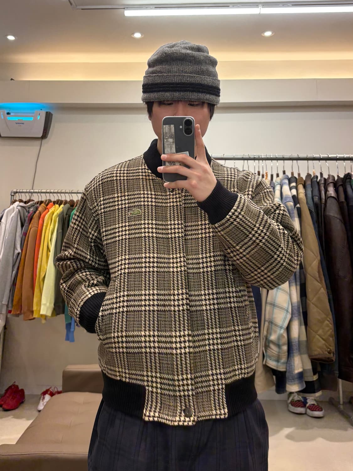 라코스테 체크 울 블루종 자켓 상품이미지9