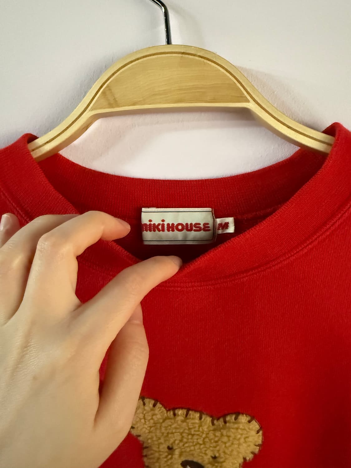 미키하우스 맨투맨 일본빈티지 메이드인재팬 곰돌이패치 상품이미지6