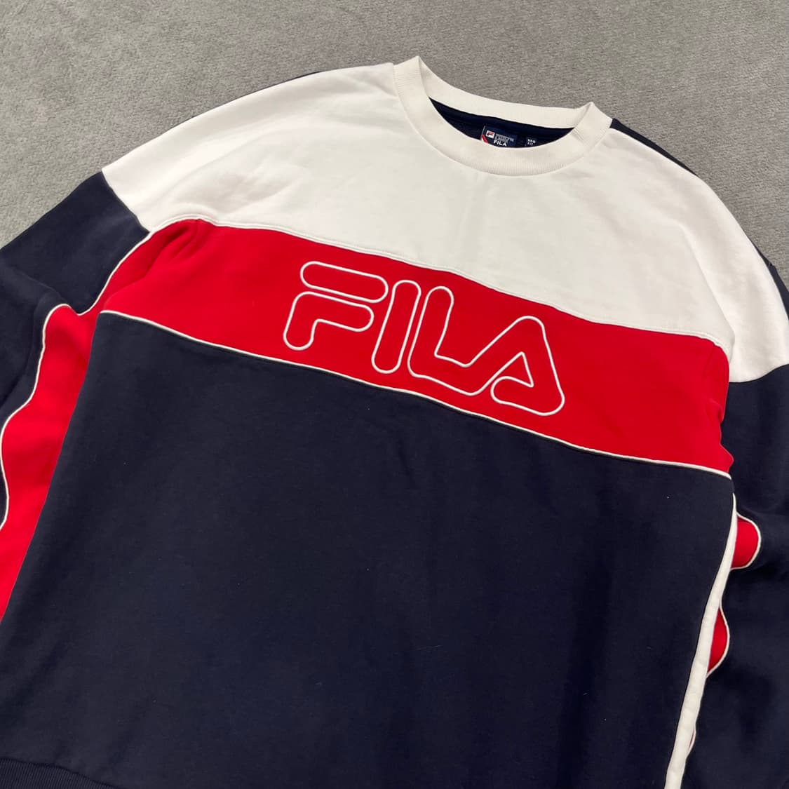 XL 휠라 FILA 컬러블록 맨투맨 상품이미지2