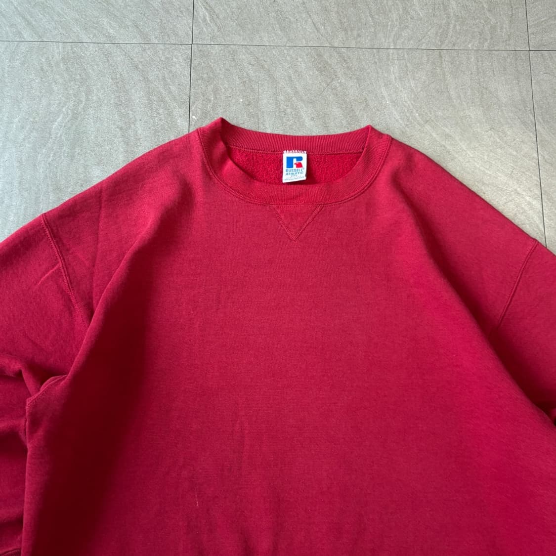 90s Russell 90년대 미국 생산 러셀 블랭크 레드 스웻셔츠 상품이미지2