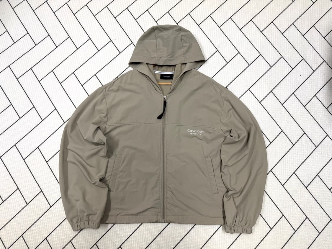 남성 105 XL / CK 캘빈클라인 나일론 후드집업 자켓 베이지 상품이미지1