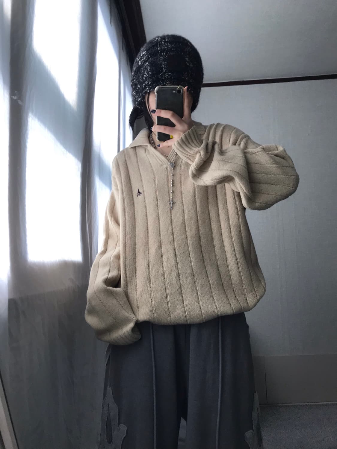 빈폴 베이지 카라 니트 상품이미지5