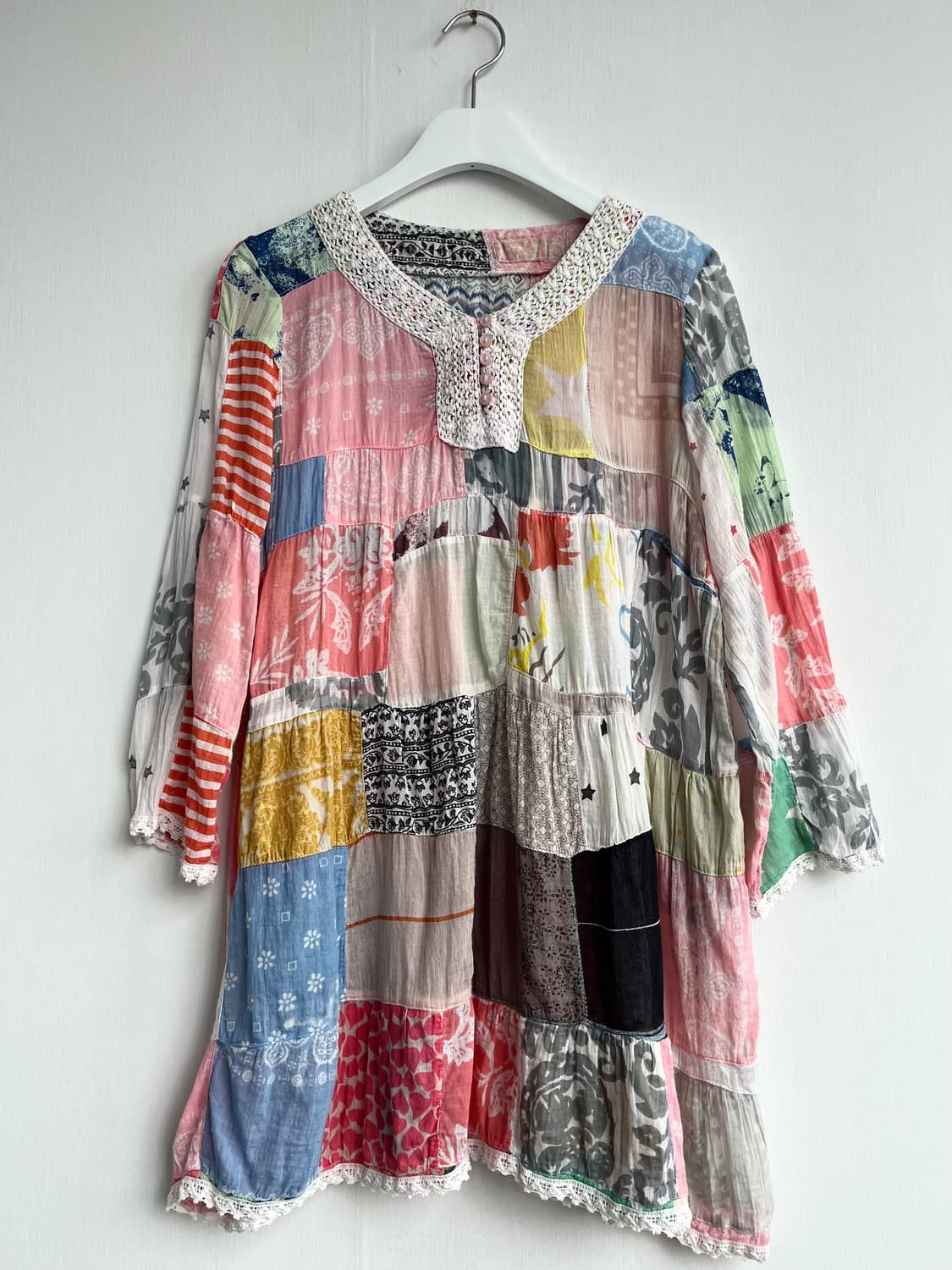 Burette Club 빈티지 체크패치 블라우스 상품이미지1