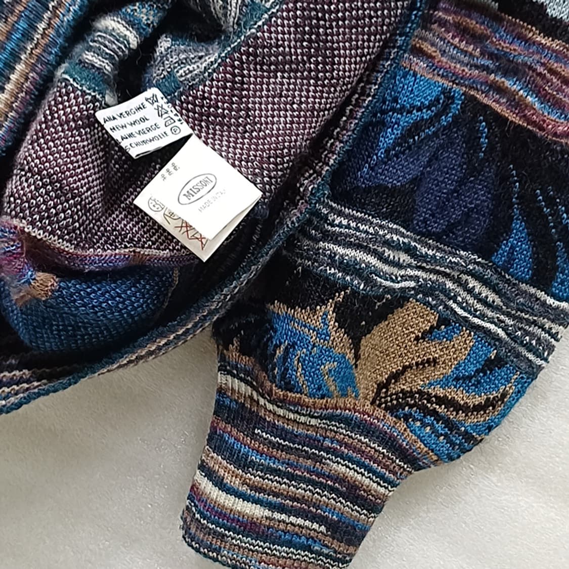 이태리정품 미쏘니 울 모헤어 카라 반집업 니트 남성 XL 훌륭 사랑봉봉 상품이미지3