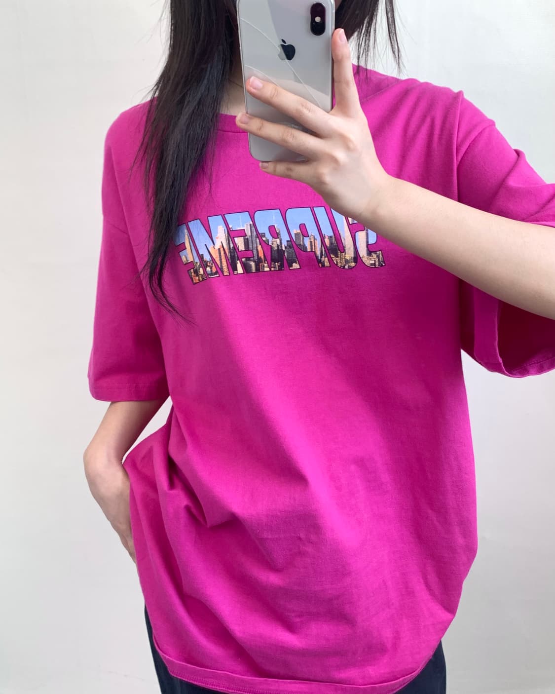 Supreme 슈프림 23FW 마젠타핑크 티셔츠 상품이미지1