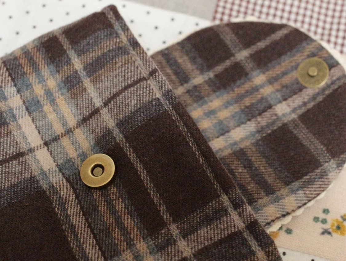 핸드메이드 레이스 체크 파우치 상품이미지4