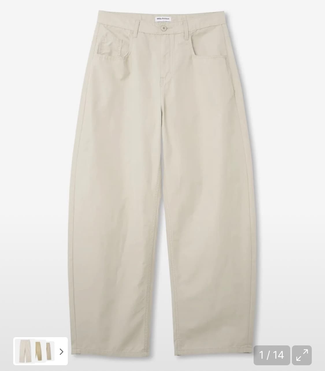 [S] 밀로 아카이브 리플렉트 커브드 치노 팬츠 베이지 상품이미지1
