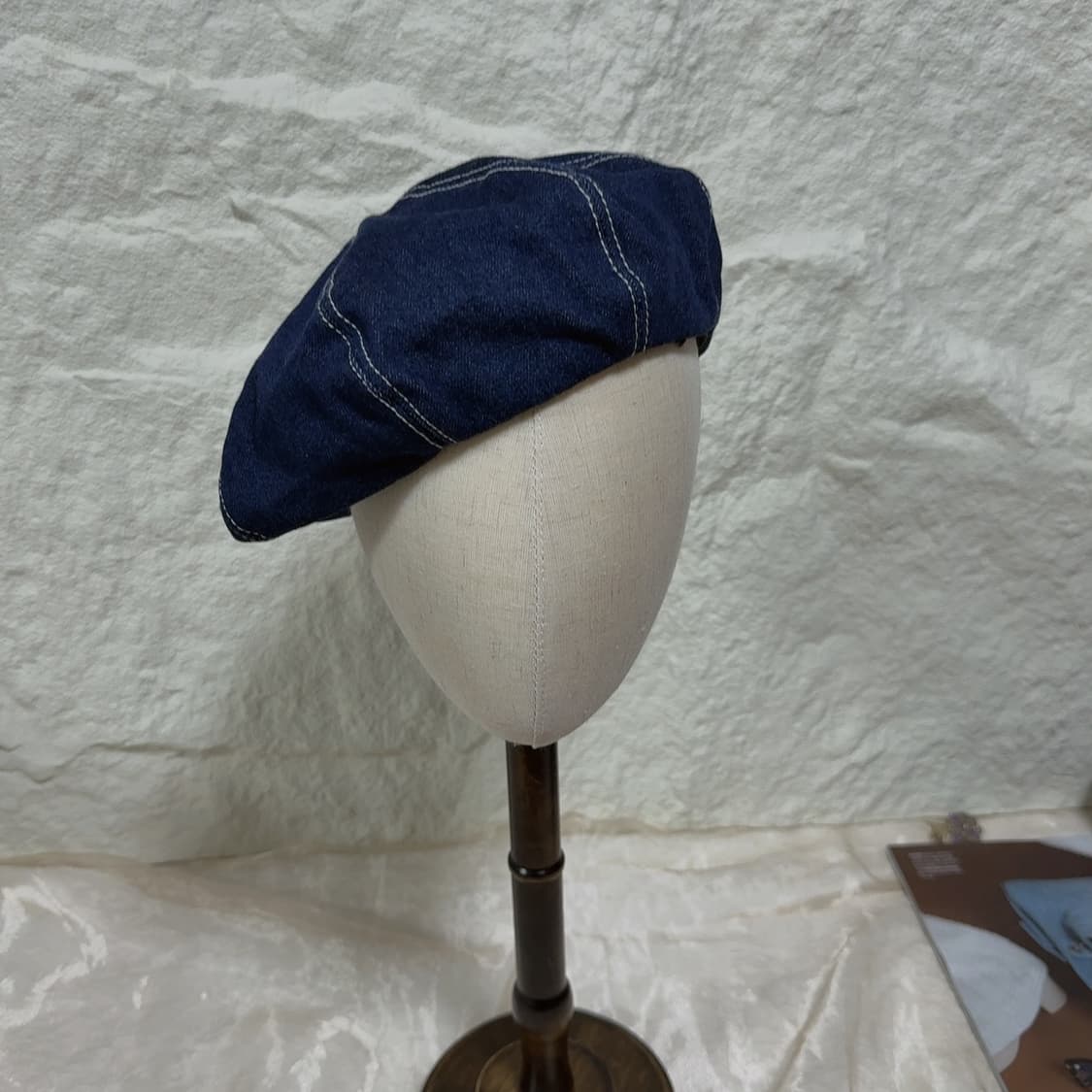 빈티지 네이비 블루 데님 베레모 상품이미지1