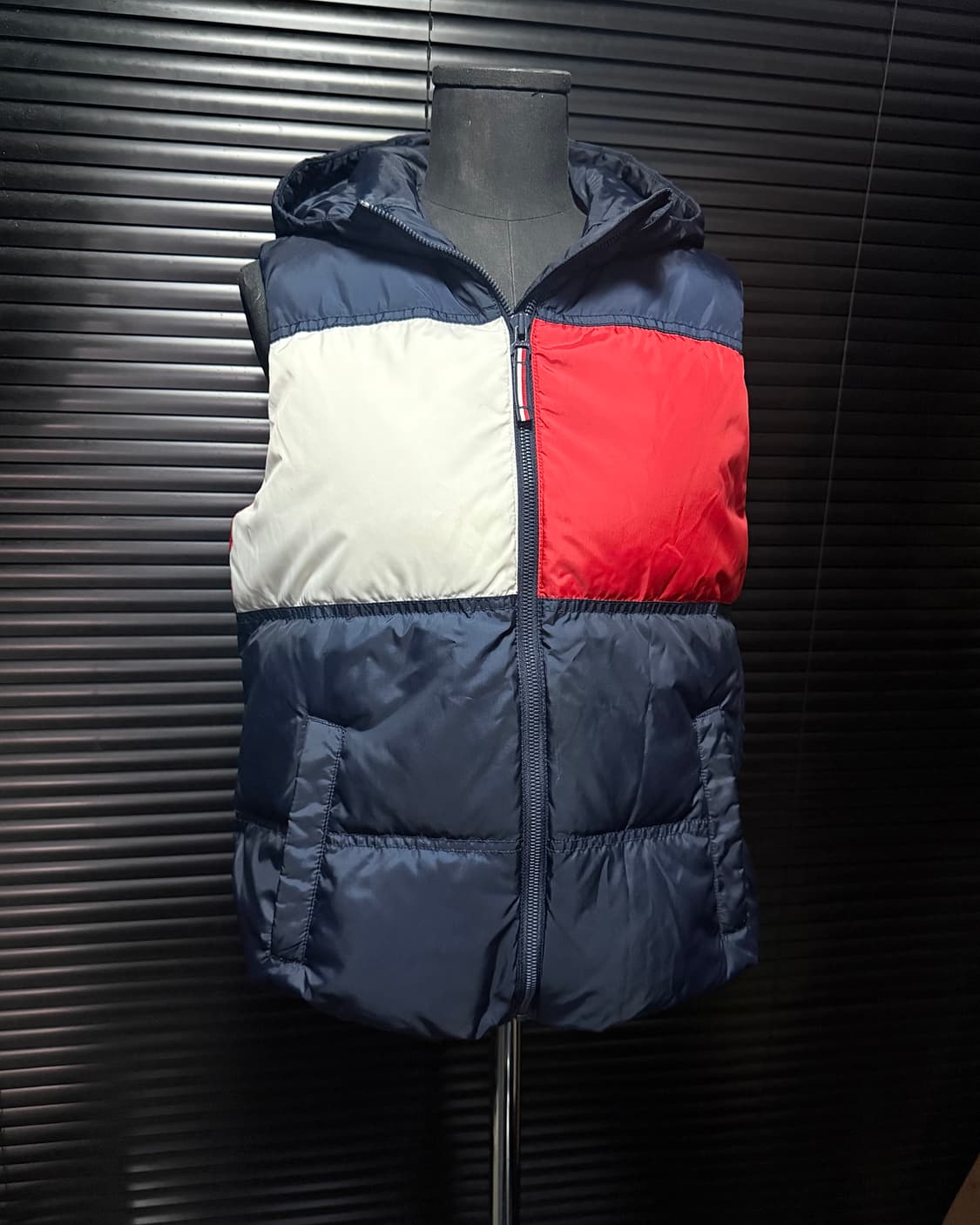 타미 힐피거 미국 USA 후드 패딩 조끼 네이비 남색 S 90 베스트 상품이미지1