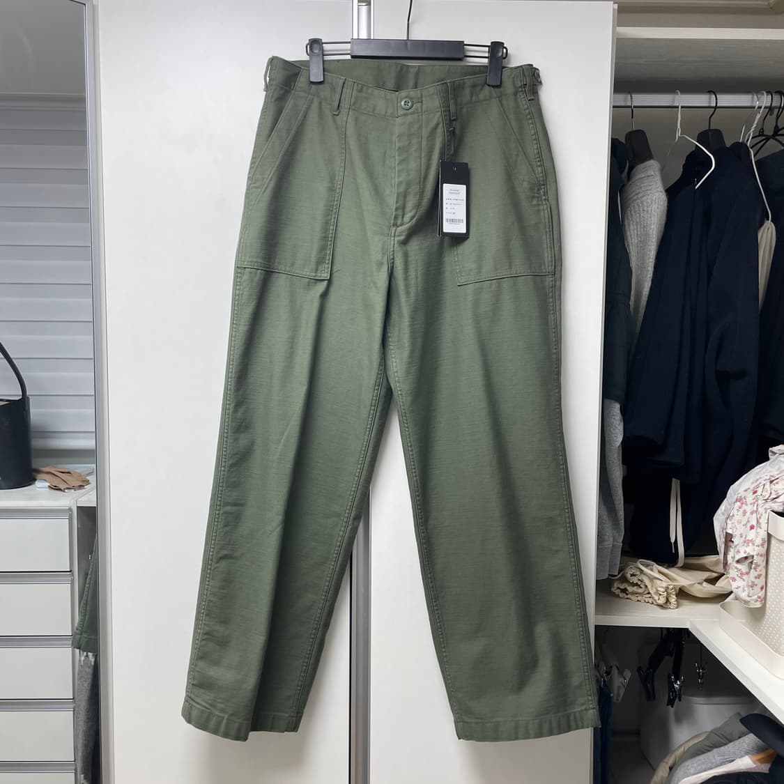 (새제품)무탠다드 와이드 레플리카 퍼티그 팬츠 카키 33 상품이미지1