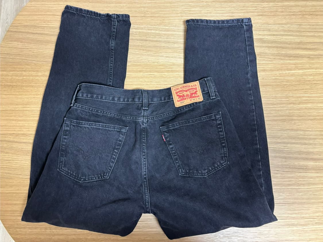 555 32x32 리바이스 릴렉스 스트레이트 블랙 진 상품이미지4