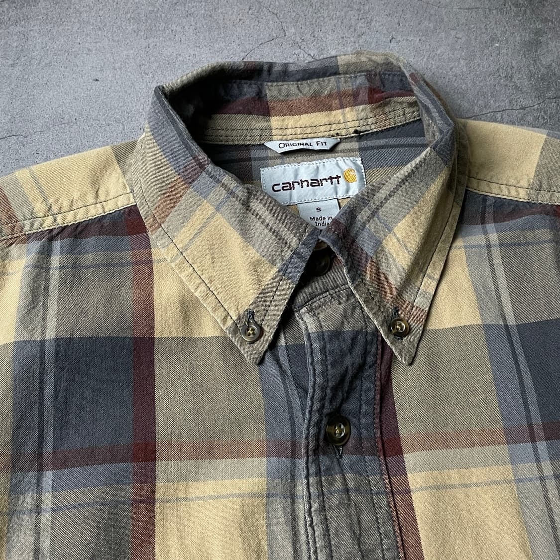 CARHARTT 칼하트 빈티지 옐로우 체크 워크 셔츠 A00981 상품이미지2