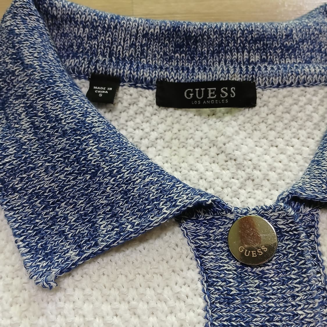 GUESS 게스 여성 니트 크롭 반팔 자켓 상품이미지3