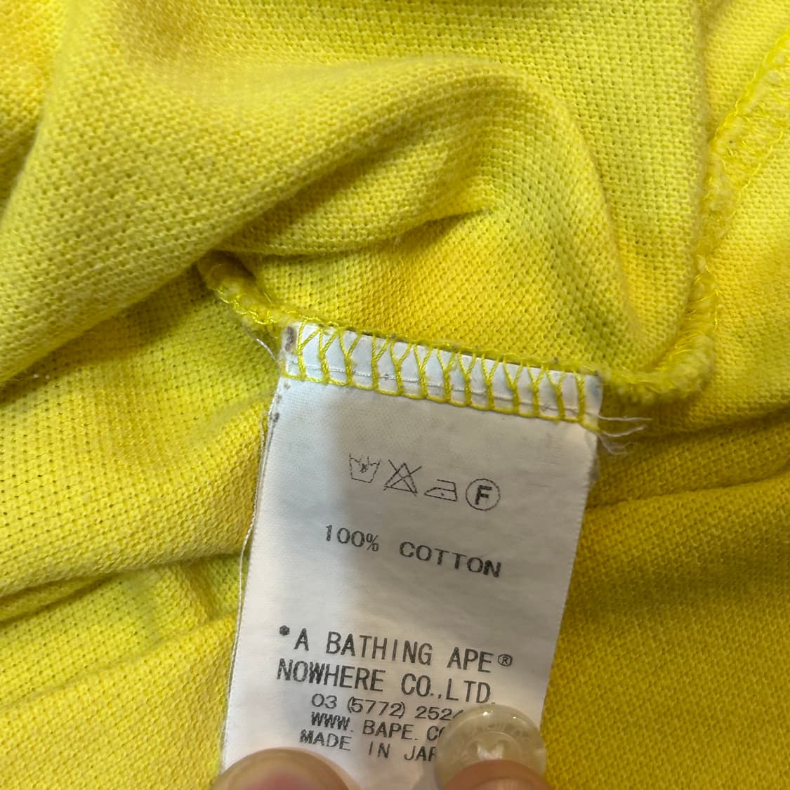 M 베이프 옐로우 카라 반팔티 상품이미지5