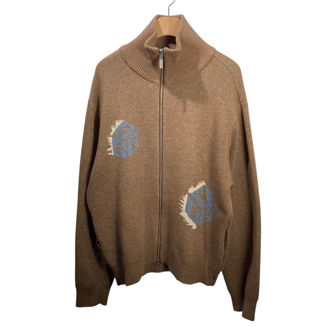 예쓰아이씨 투웨이 베이지 니트집업 상품이미지2