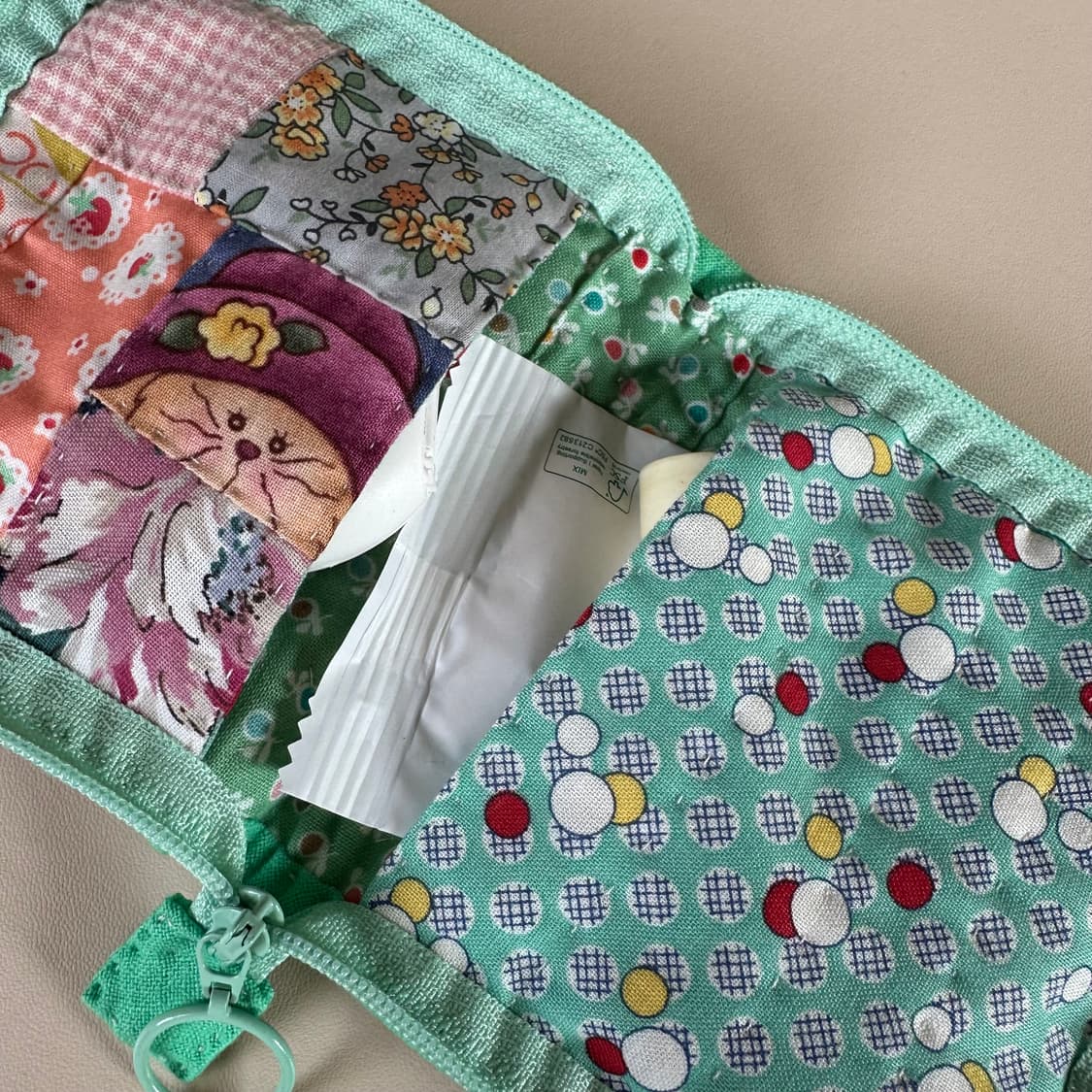 미국 빈티지 원단, 피드색 파우치 / 핸드메이드 상품이미지9