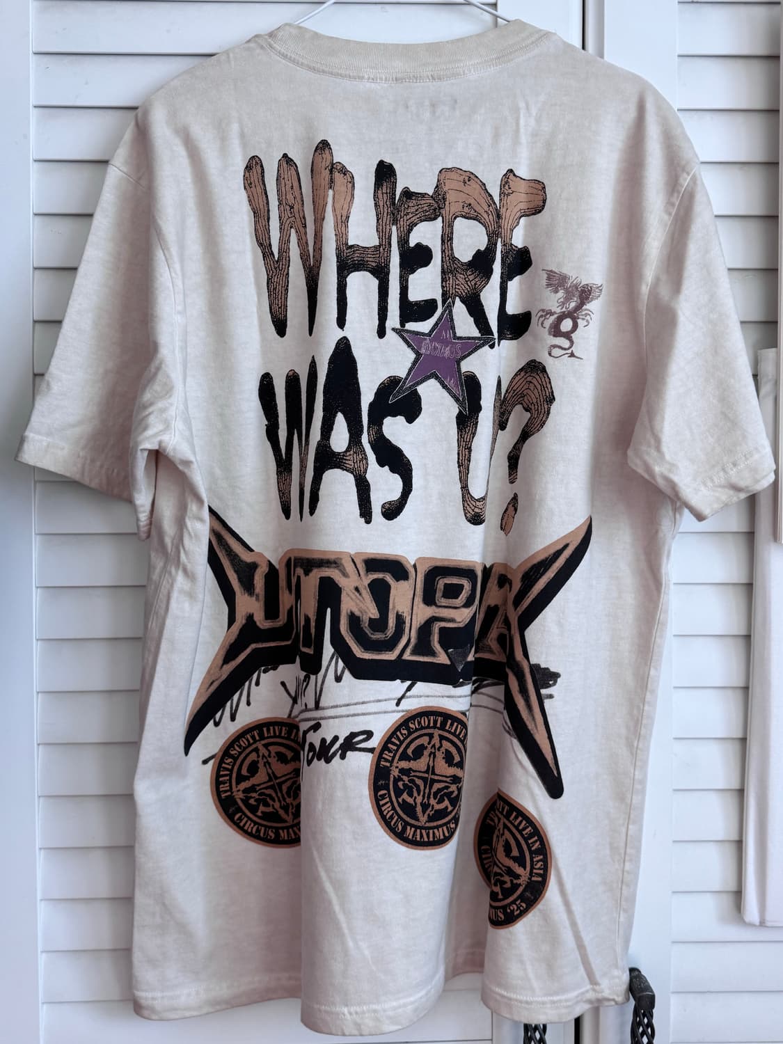 트레비스 스캇 머천 MD Where was u 티셔츠 L 상품이미지2