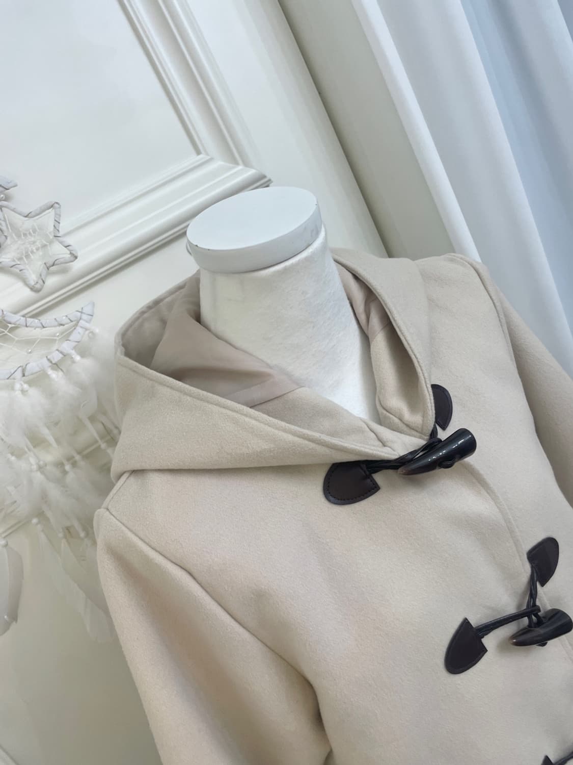 beige ivory pocket embroidery basic coat 상품이미지9