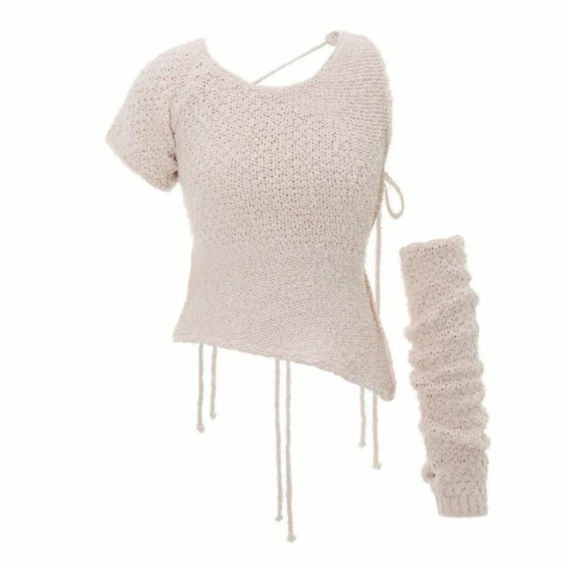 쓰리타임즈 Charlotte knit set up pink 상품이미지2