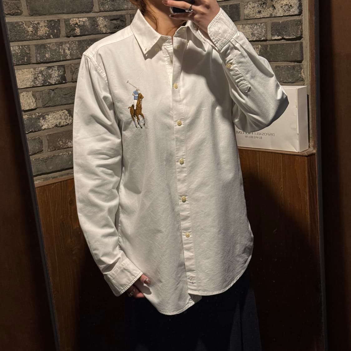 L) 폴로 랄프로렌 빅포니로고 클래식 화이트 옥스포드 셔츠 T1 상품이미지9