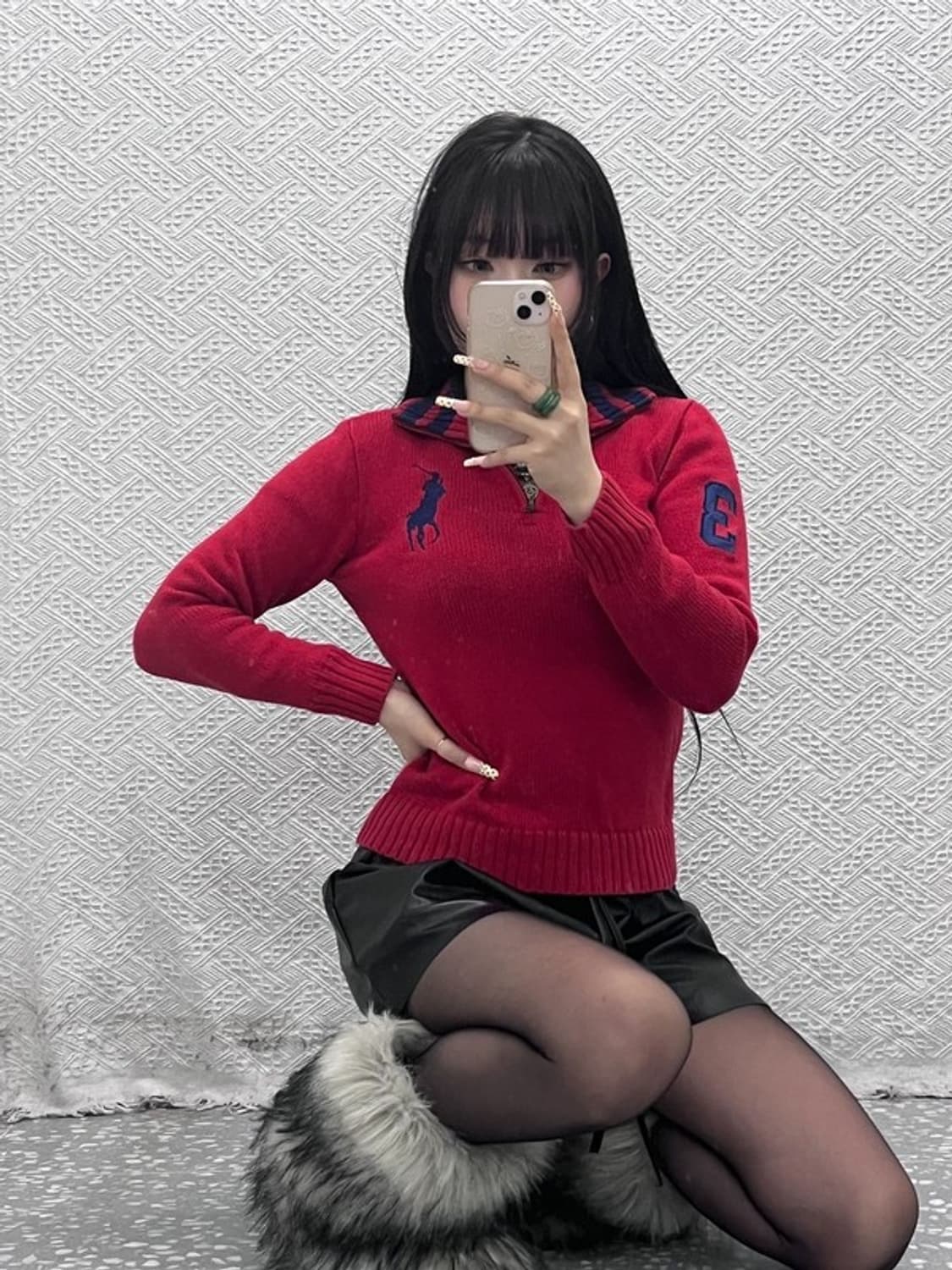 폴로 랄프로렌 빈티지 레트로 하이틴 반집업 니트 M C09793 상품이미지1