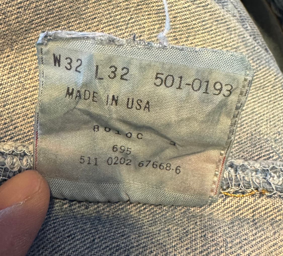 usa 빈티지 리바이스 501 데님 32"(30~31추천) (482) 상품이미지3