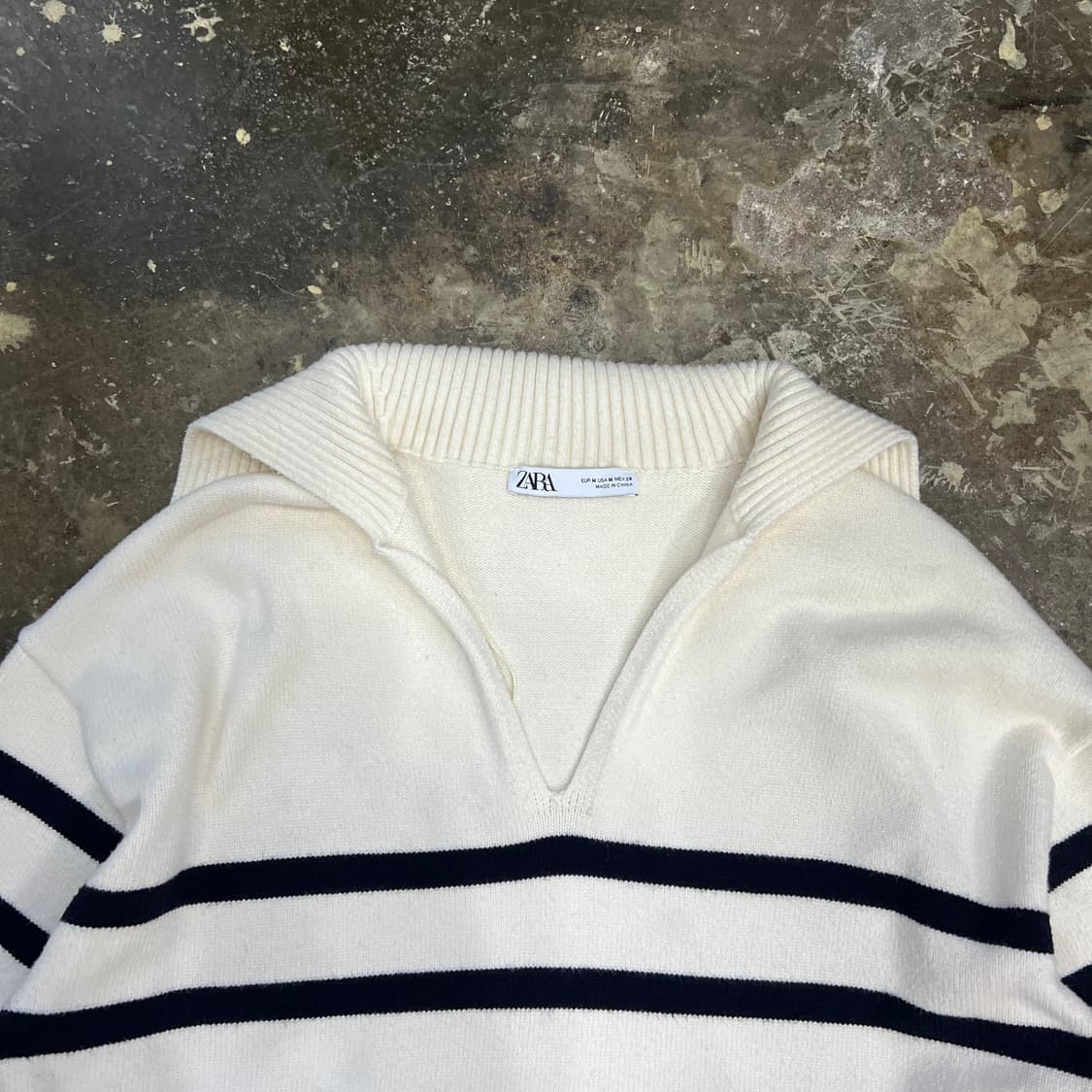 M) ZARA 자라 세일러 카라 니트 스웨터 상품이미지4