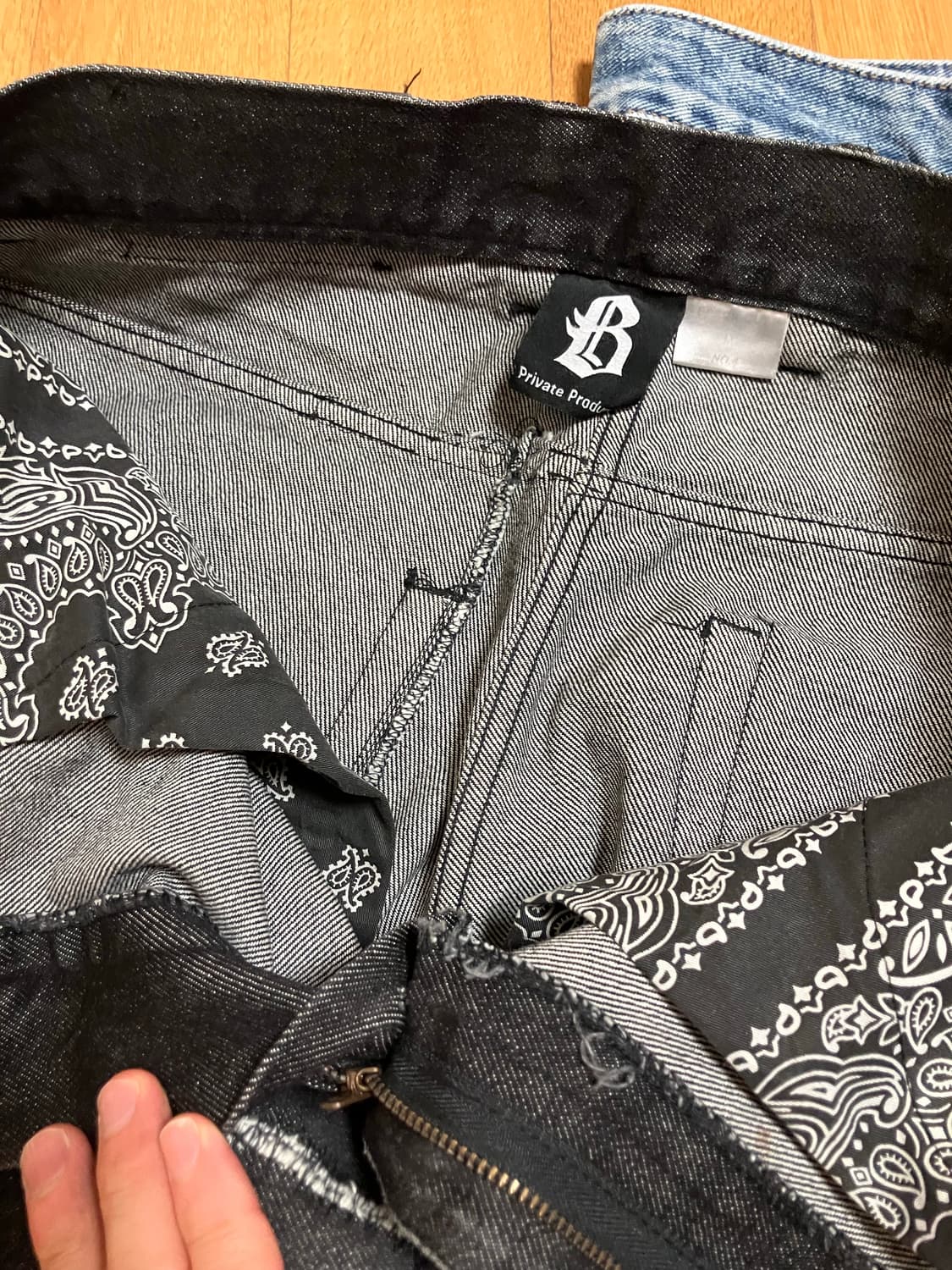 [일괄판매] 블랙아웃 카펜터 데님, 연청 포인트데님 상품이미지5