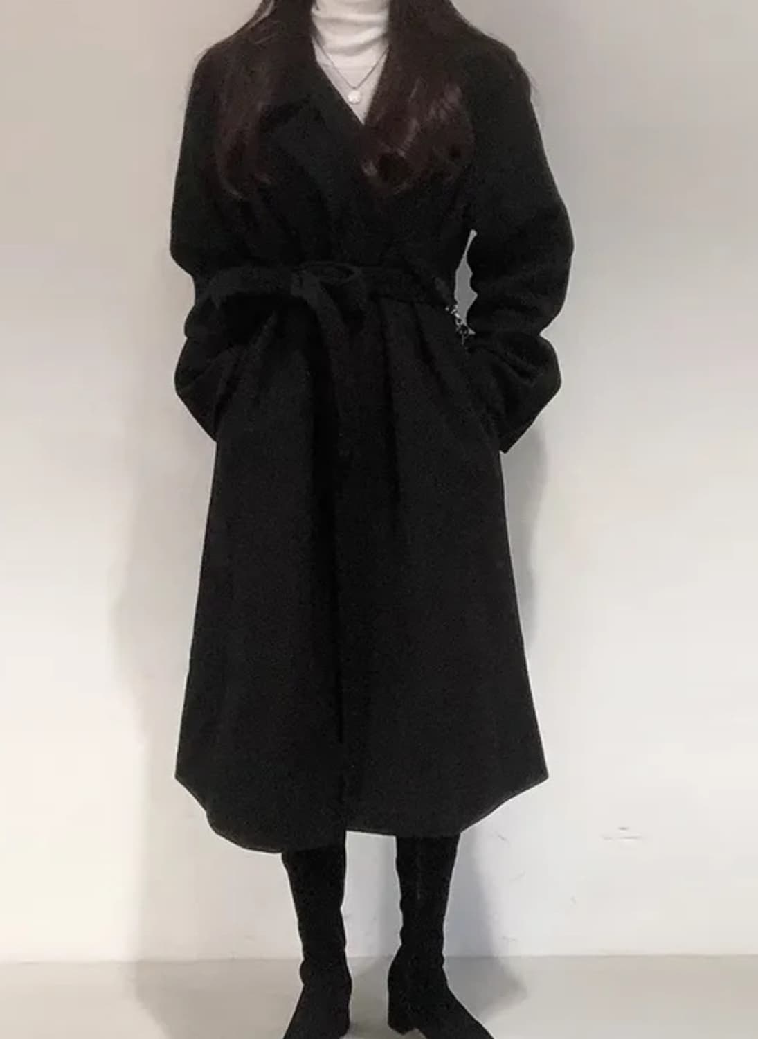 벨트 루즈핏 롱코트 상품이미지2