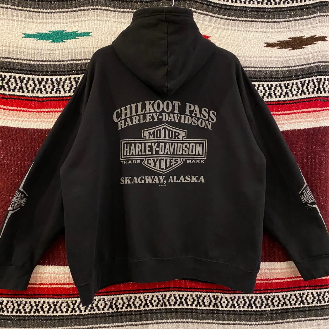 90s USA 할리데이비슨 빅로고 알라스카 후드집업  상품이미지9