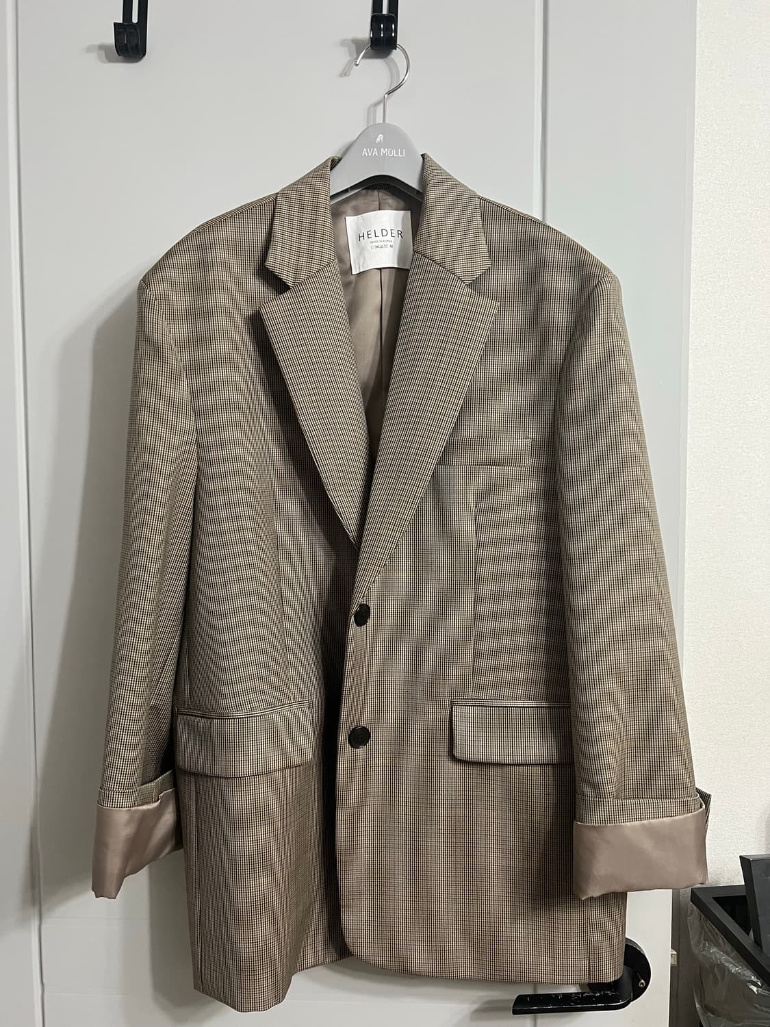 헬더 체크 오버핏 울 자켓 M 상품이미지1